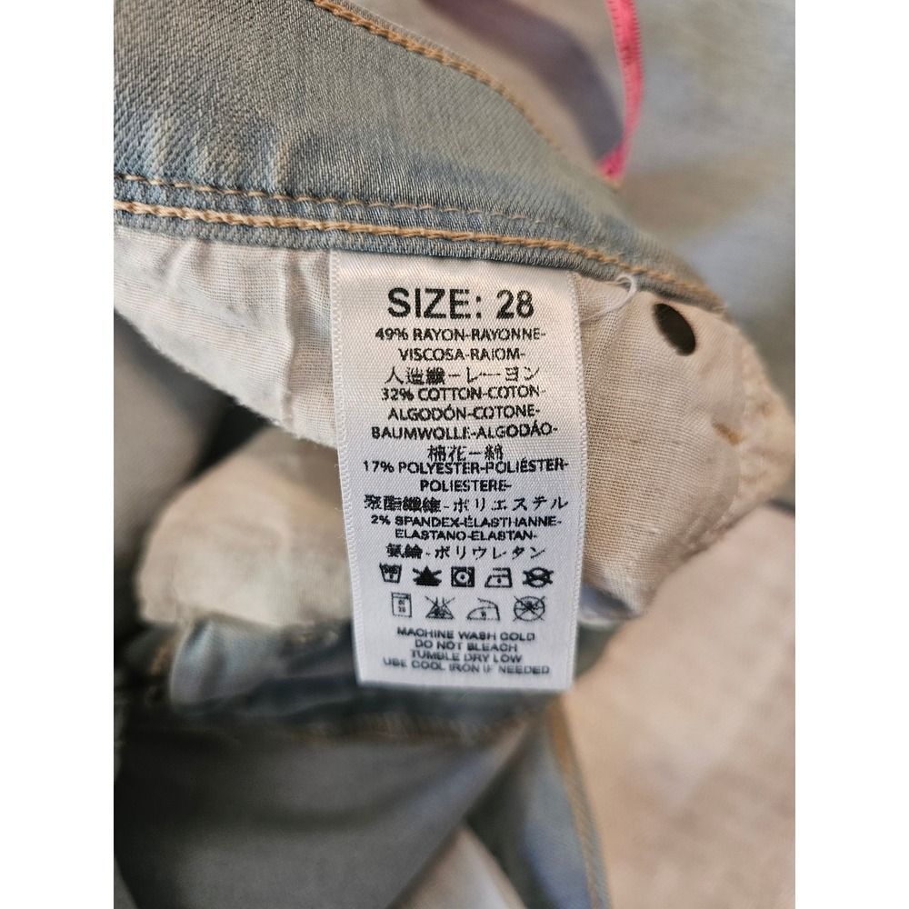 Free People Slim Leg‎ Jeans Womens 28 Vintage Wash Mid Rise Stretch Denim - Picture 3 of 7